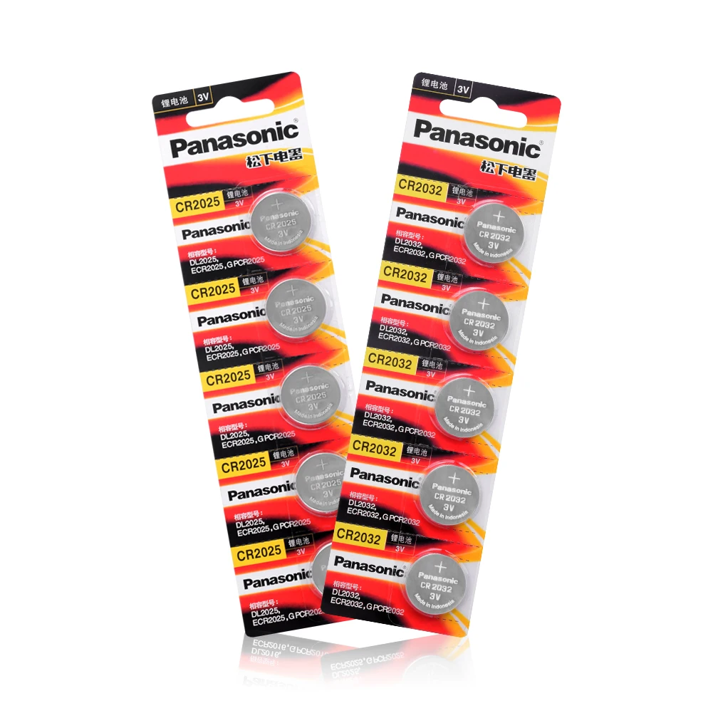 PANASONIC 3V 5 шт. Cr2025+ 5 шт. Cr2032 кнопки батареи для монет 2032 2025 часы батарея для дистанционного управления видеокамеры калькулятор