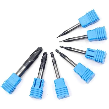 

7Pcs Radius Ball Nose 2 Flutes Shank Spiral Deep Slotting Router Bits for CNC Milling Cutter Relief Carving End Mills