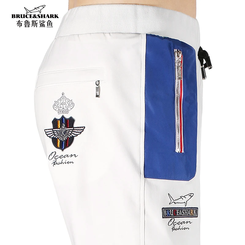 남성용 스포츠 바지, 사계절 착용 패션, 캐주얼 트레이닝, 러닝, 짐 자수, 면 바지, 사이즈 M ~ 3XL 