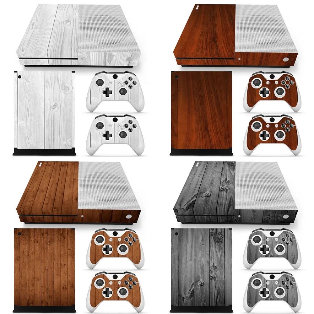 Per Il Xbox One S Slim Console Skin Vinyl Sticker Protector Wrap Per Controller Cover Wood Designs