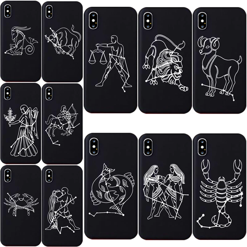 

Jamular Twelve Constellation Black Silicone Soft Shell Phone Case for IPhone 11 Pro XS Max X XR 7 8 6 6S Plus Phone Back Cover