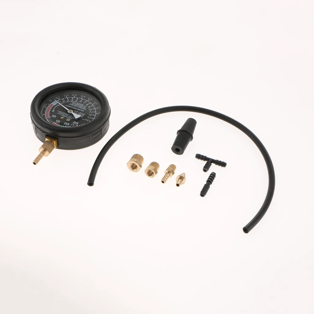 1 Set Fuel Vacuum Pump Pressure Tester Gauge Kit Carburettor Valve w/ Box