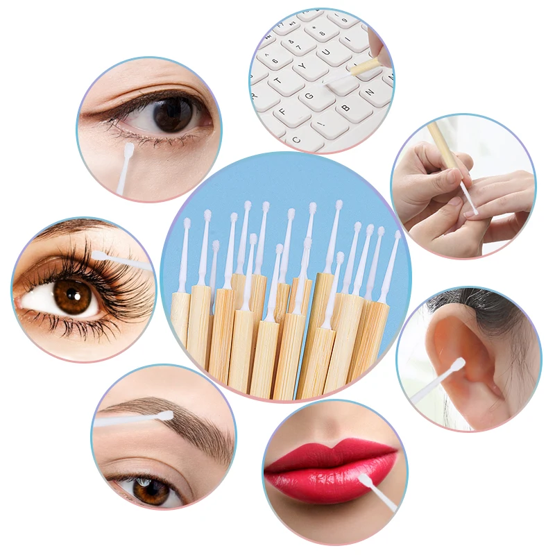 50 pcs Disposable bamboo Stick Micro Brush Mascara Wands Swab Microbrush for Eyelashes Extension women Makeup brushes Tools 3