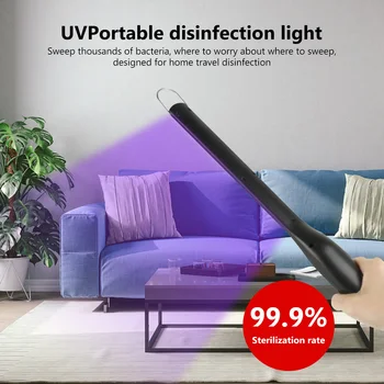 

Portable LED Wand UVC Disinfection Lamp Germicidal Sterilizer Light USB 10W Handheld UV Sanitizing Light Wand Kill 99.9% Germs