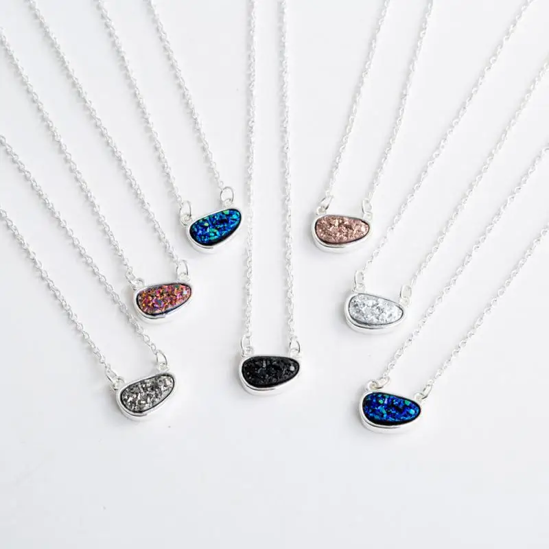 Женское колье-чокер с кристаллами Druzy Drusy геометрическим узором вечерние