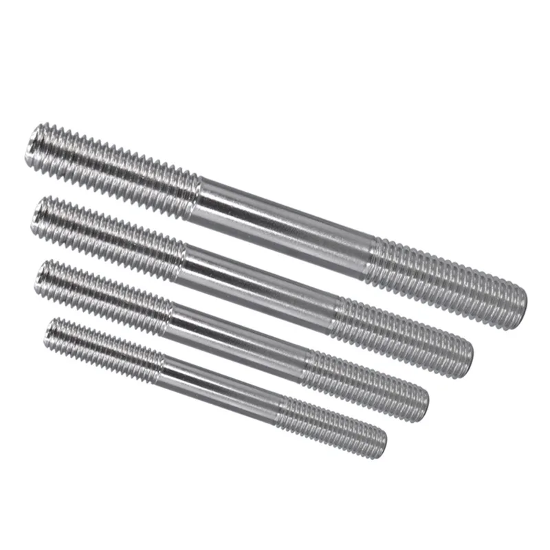 304 Stainless Steel Double End Thread Rod Dual Head Threaded Bar Headless Stud Bolts Screw Tooth