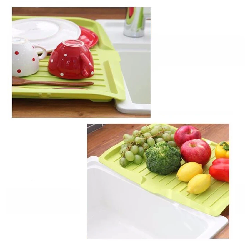 Fruit Dish Sink Drain Filter Plate Kitchen Storage Tray Holder Organizer Vegetable Washing Rack Cutlery Tableware Storage Tool