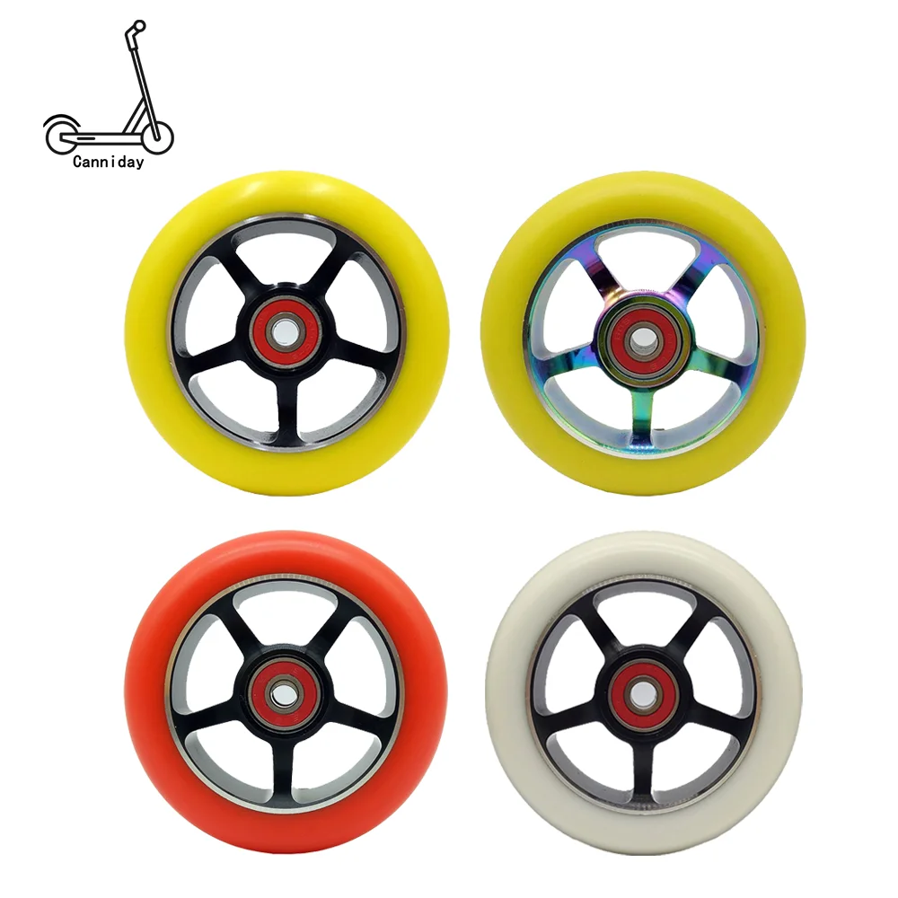 2PCS Good Quality Stunt Scooter Wheels 100mm With Aluminum Alloy Hub