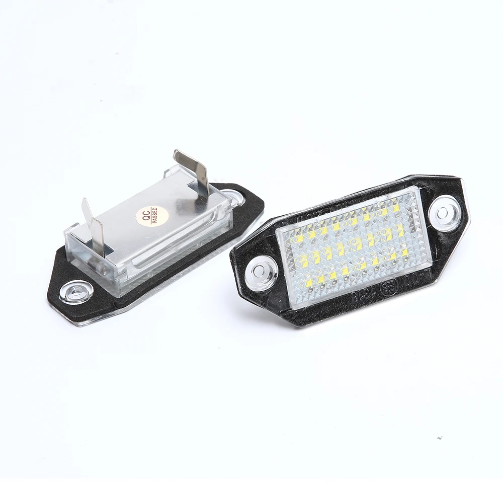 2Pcs 12V LED Number License Plate Light Lamps For Ford Focus C-MAX MK2 03-08 Exterior Accessories License Plate Lights