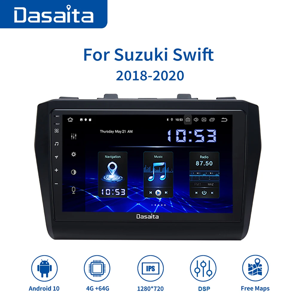 Dasaita 9 &quotIPS радиоплеер 1Din автомобильная стереосистема Android 2018 для Suzuki Swift Ertiga GPS 1280