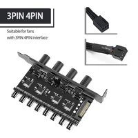 8 Channels Cooling Fan HUB  4Pin SATA Power Supply 4 Knob 1Knob Radiator Speed Controller for 3pin 4pin fan CPU PC Case Chassis - Image 2
