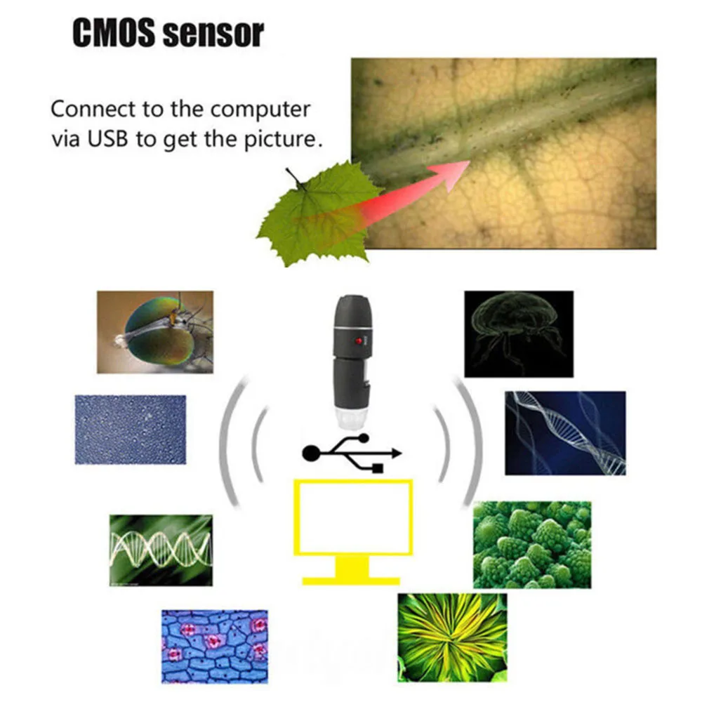 Портативный USB Цифровой Микроскоп USB X4 Универсальный кронштейн 1600X ручной многофункциональный функциональный