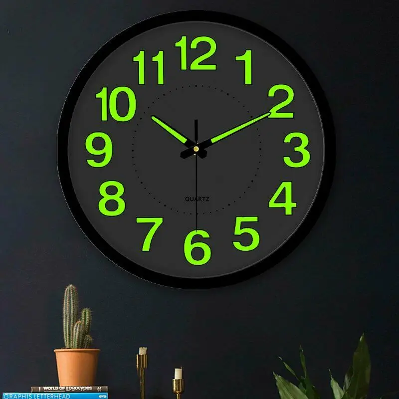 white wall clock 12 Inch Luminous Minimalist Wall Clock Modern Design White Quartz Simple Glowing Hanging Clocks Bedroom Living Room Decoration wall clock shop near me