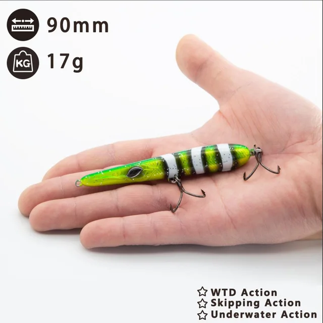 US $3.99 Hunthouse skipping fishing lure needle fish pencil lure bait 90mm 17g long casting sinking trolling