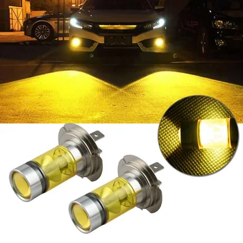 

Auto LED headlight Parts 2pcs Exterior H7 100W Yellow 2323 DRL Lamp Bulb
