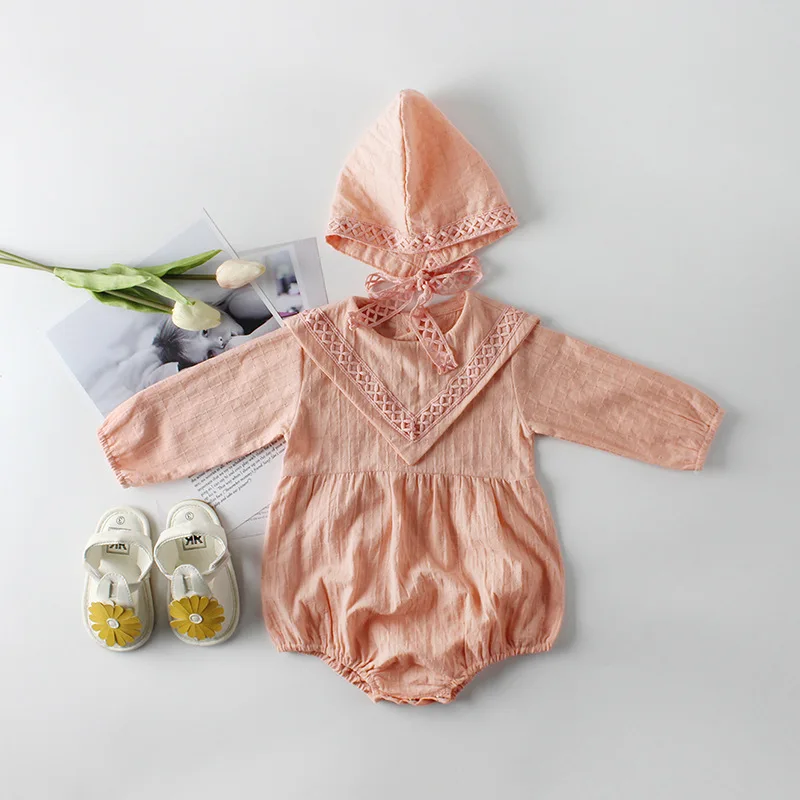 Sodawn/комбинезон для маленьких девочек; детская одежда; Однотонный костюм с длинными рукавами для малышей; комплекты одежды для малышей; боди для девочек - Цвет: BT072-Pink
