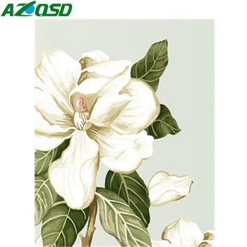 

AZQSD DIY Unframe Paint By Numbers Flower On Canvas Kits Decoration Wall Art Pictures By Numbers Floral Handpainted Gift