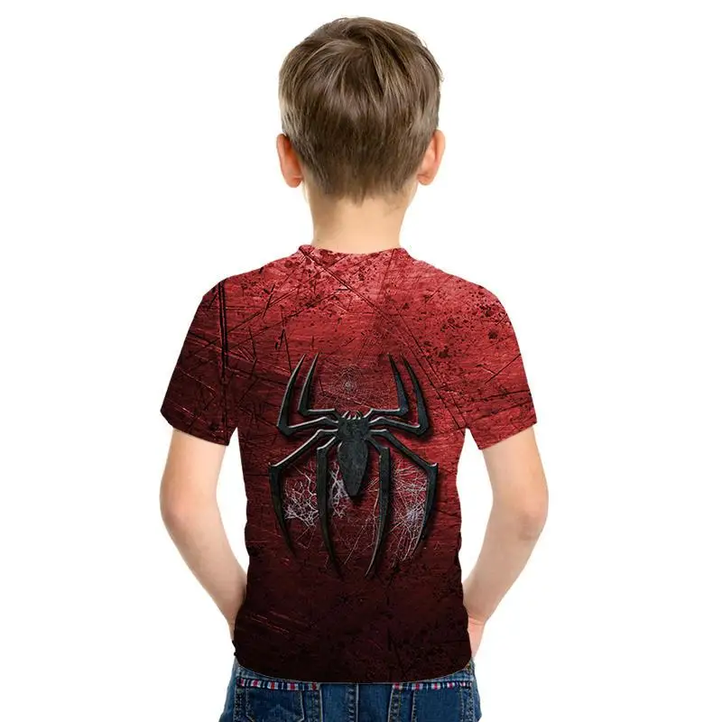 nueva pelcula Человек-паук 3D impresin camiseta nio camisa fresca camiseta ropa para nios corto manga