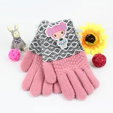 Янь сильного и широко распространенного аромата детские перчатки детские жаккардовые полосатые вязаные зимние теплые перчатки от производителя Dir