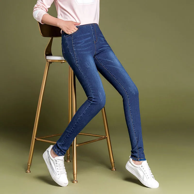 Women's Simple solid Elastic high waist 