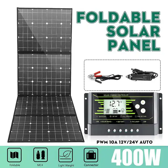 400W Solar Panel 18V DC Cable USB Port Outdoor Portable Battery Charger For Phone Car Yacht RV Lights Charging With Controller 1