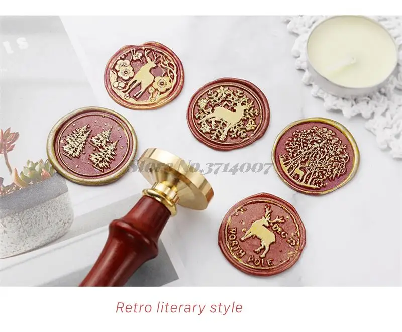 2022 Plant Rose Flower Wax Seal Stamp Retro Life Tree Cat Butterfly Antique Scrapbooking HEAD Wedding Decorative Invitation