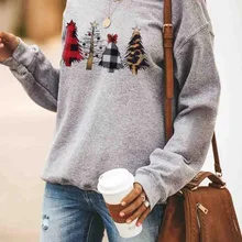 Осень Зима Новая Рождественская елка женские свитшоты пуловер с принтом автомобиля толстовки размера плюс s m l xl xxl 3xl