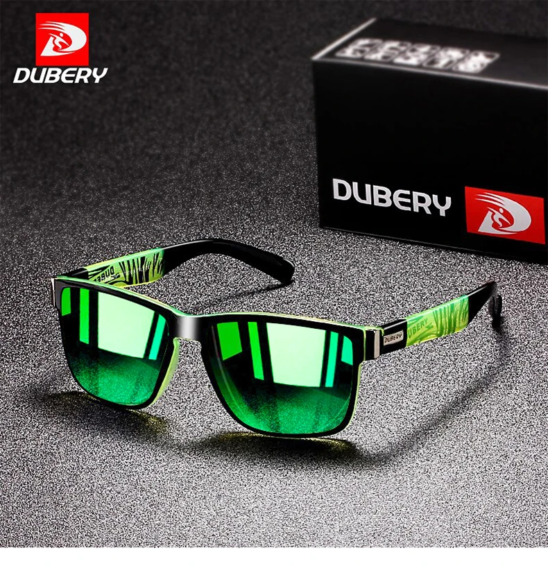 Men's Sunglasses DUBERY Brand Design Square Polarized HD Sunglasses Men