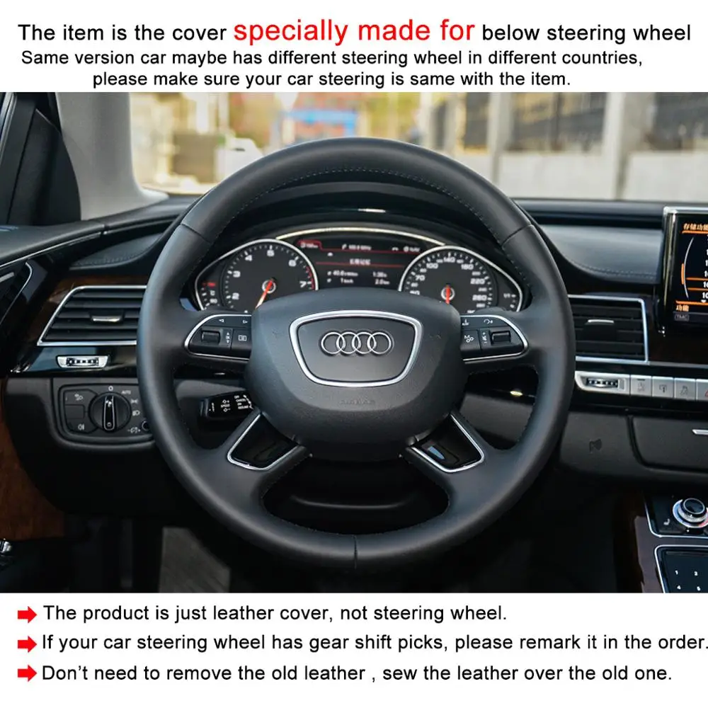 Юдзи-Hong искусственная кожа Чехлы рулевого колеса автомобиля чехол для Audi A6(C7) 2012- A8 2011- Q7 2013- S8 2013