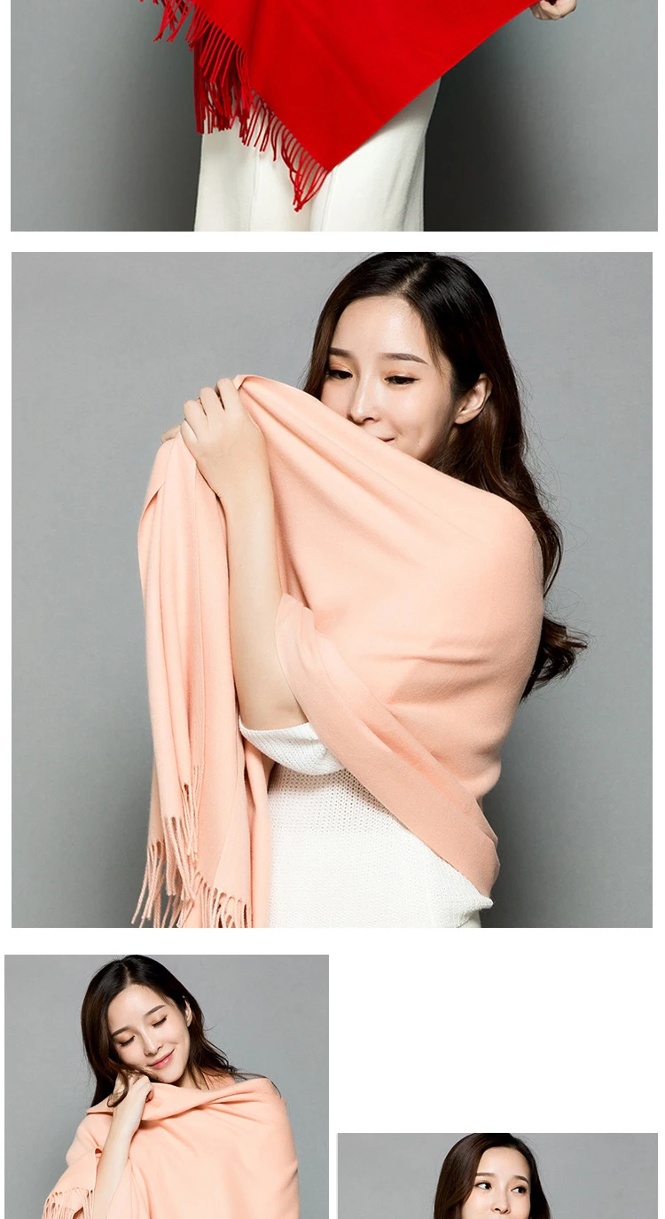 Women High Quality Soft Cashmere Scarves Solid Color Neck Warm Long Shawls Winter Cashmere Scarf All Match Pashmina Wraps