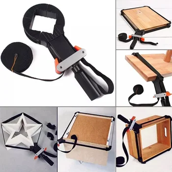 

Woodworking Rapid Corner Clamp With 4 Jaws Nylon Band Strap Holder Right Angle Fixing Clamp For Picture Frame Drawer Adjustable
