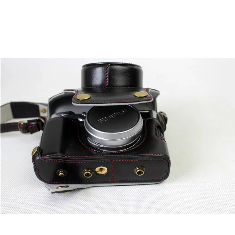 Винтажный чехол для камеры из искусственной кожи для Fujifilm X100F Fuji X100F, сумка для камеры, дизайн с открытой батареей+ ремешок+ чехол для аккумулятора