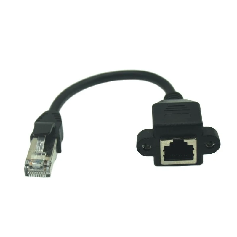 15Cm RJ45 Korte Kabel vrouw Screw Panel Mount Ethernet Lan netwerk Verlengkabel Rj45 Vrouw Naar Man kabel 30Cm/60Cm|Computerkabels Connectoren| - AliExpress