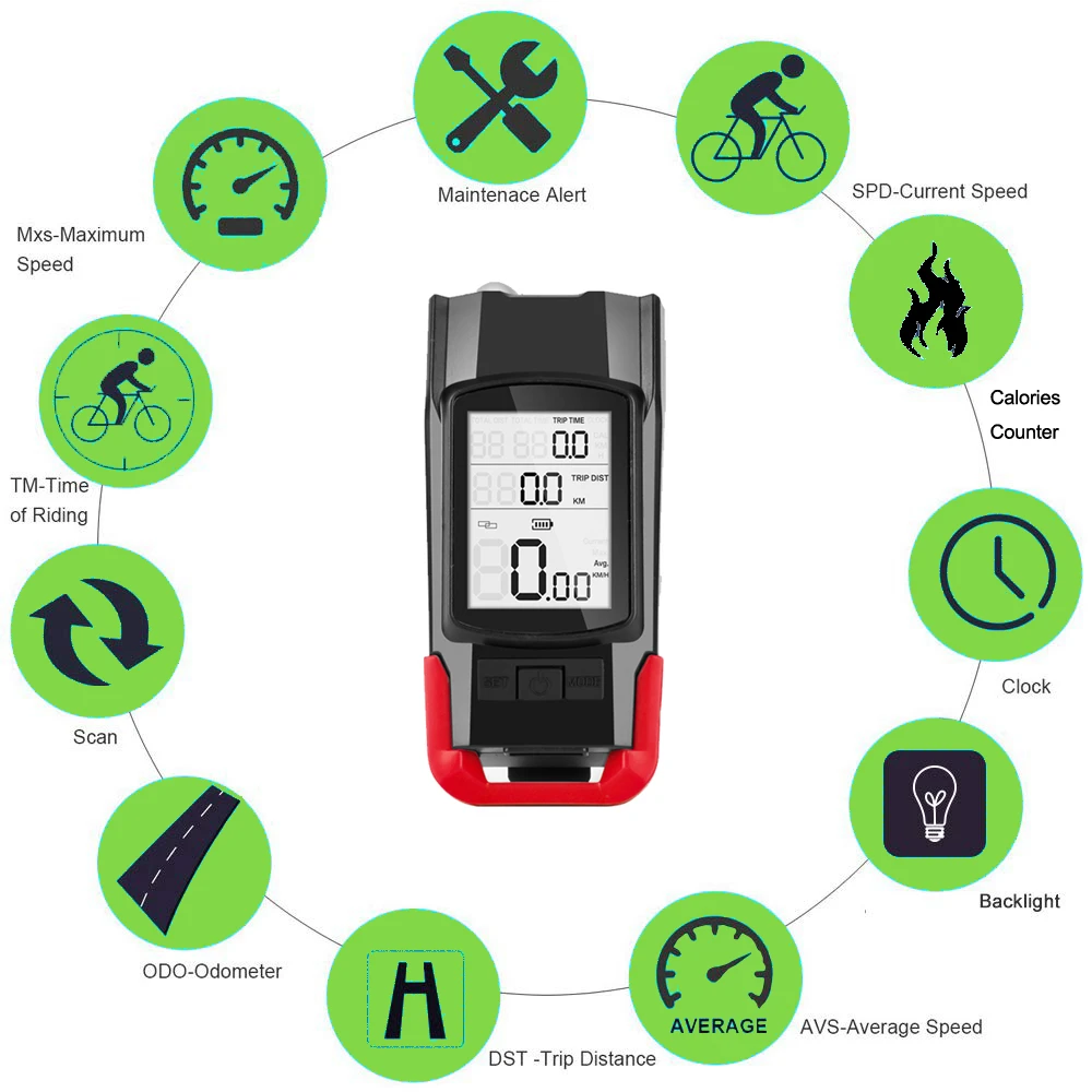 4000Mah Fiets Front Light Set Usb Oplaadbare Koplamp Met Snelheidsmeter  Hoorn 800 Lumen Led Fiets Lamp Fietsen Zaklamp|Bicycle Light| - AliExpress
