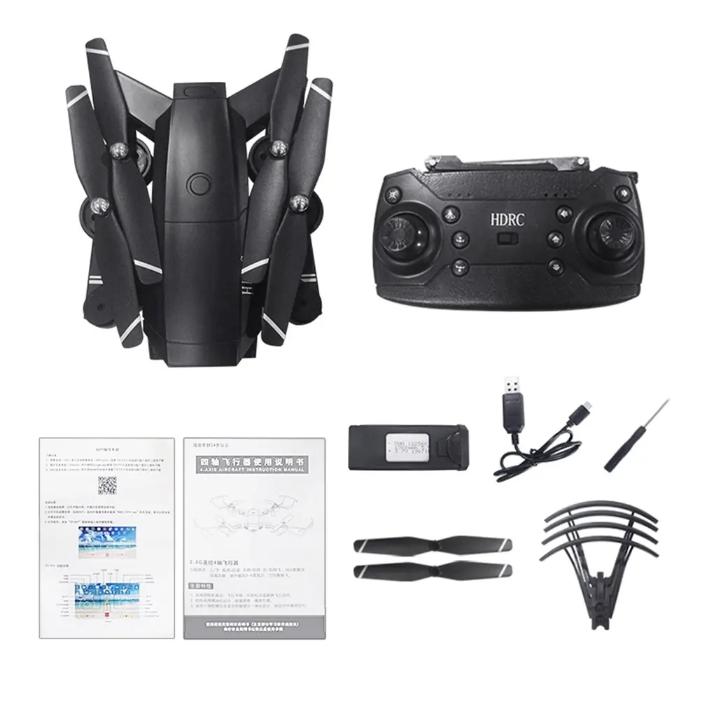 RC Drone With 0.3MP/5MP 1080P Wide Angle WIFI FPV HD Camera Real-time Aerial Remote Control Aircraft Helicopter Model Toy