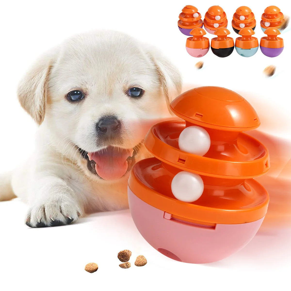 

Dog Cat Tumbler Toys Pet Food Dispenser Molar Training Balls For Dogs Cats Play Games Pet Tooth Cleaning Supplies S/M/L D35