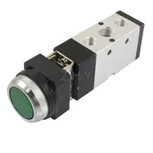 MV522PP 12 мм резьба 2 Позиции 5 способ зеленая плоская кнопка воздушный механический клапан