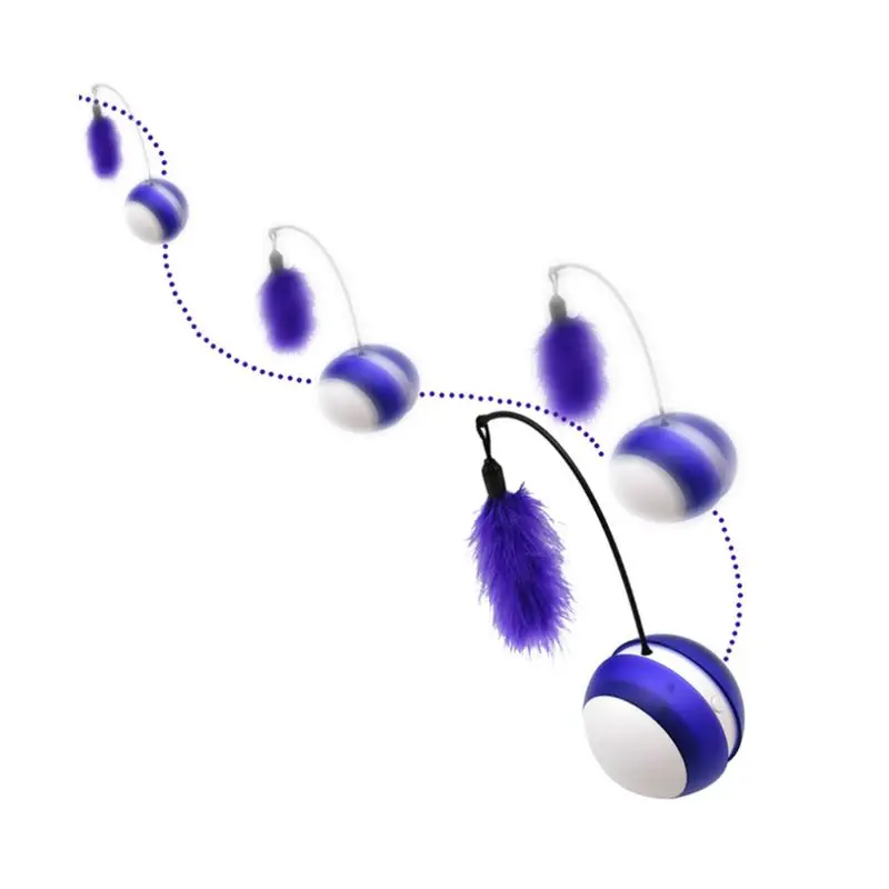 Интерактивные игрушки для кошек собаки кошки светодиодный свет игрушка-неваляшка котенок обучение перо мяч игрушечные домашние питомцы C42