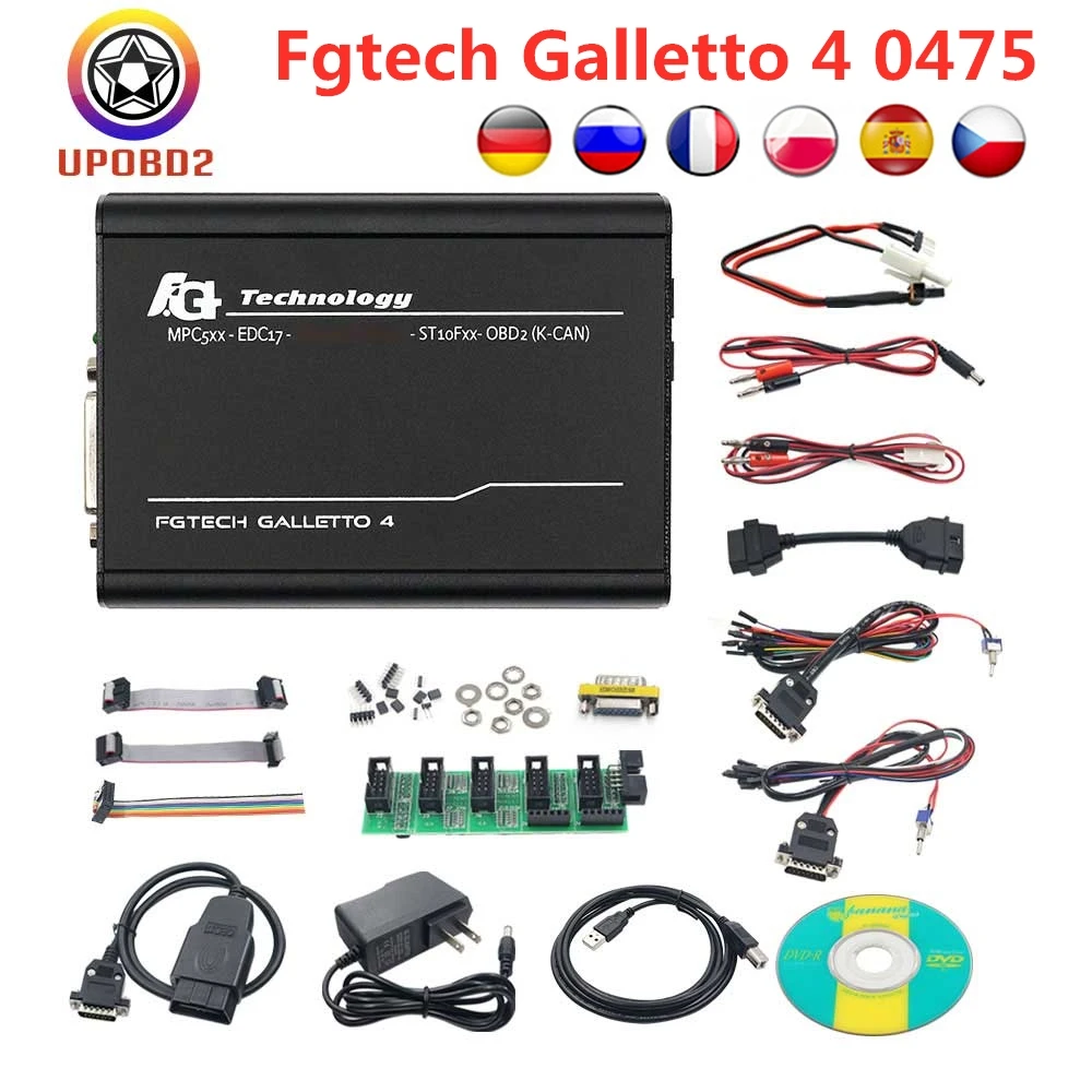 Fgtech Galletto 4 Master V54 0475 полный чип ECU чип тюнинг Fg tech V54 Fgtech 0475 0386 ECU программист многоязычный