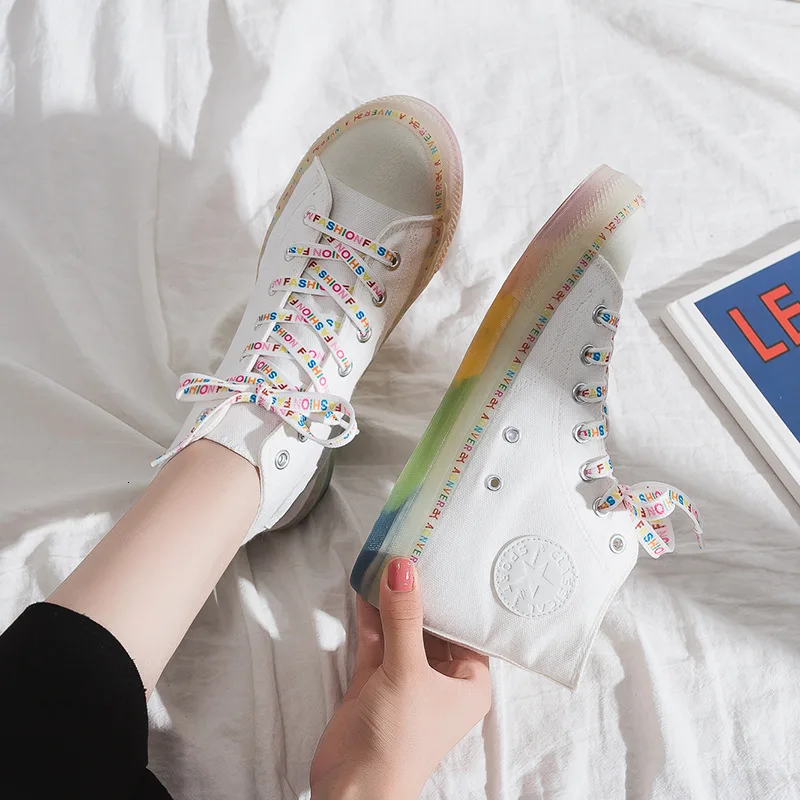 

Rainbow Jelly High Help Canvas Shoe 8081