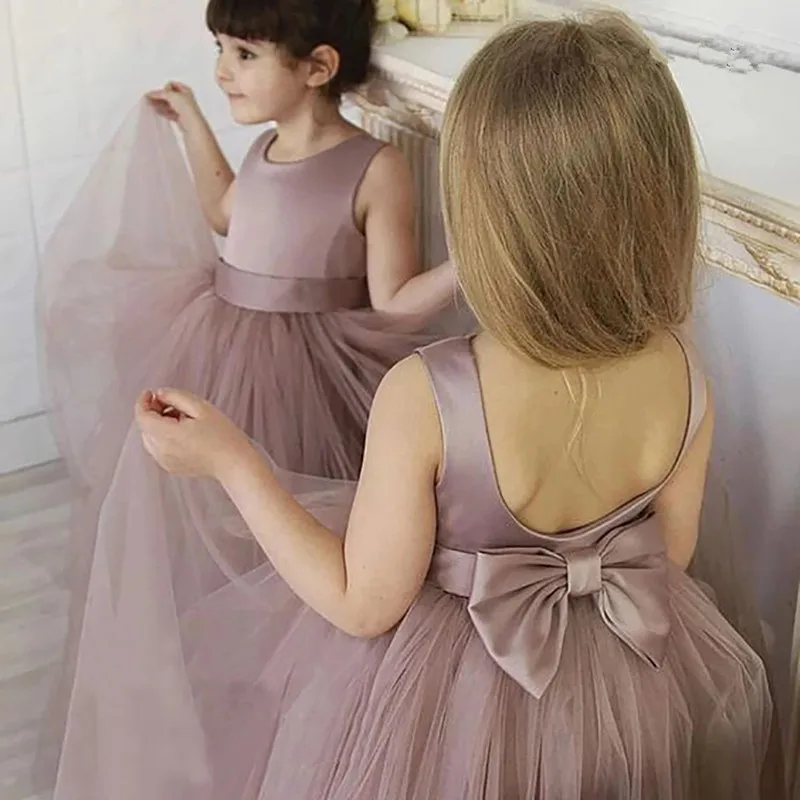 

Puffy Flower Girl Dresses Off The Shoulder Princess Dress Tulle Puffy Firs Communion Dress Cute Kids Dress