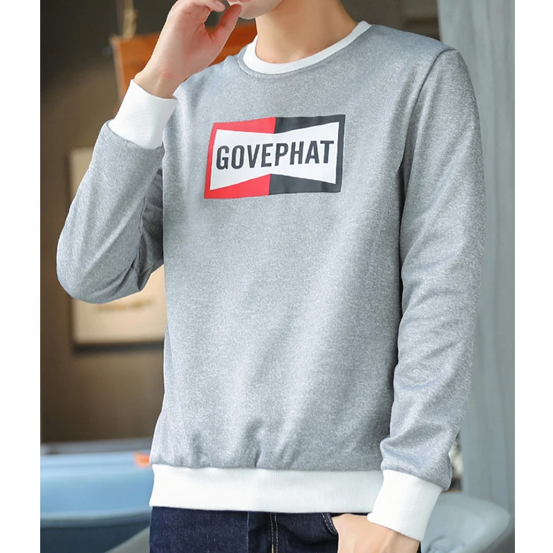 Letter Print slim Oversized 2019 Autumn Winter thin men T shirt long Sleeve plus size Korean style minimalist student clothes Letter Print slim Oversized 2019 Autumn Winter thin men T shirt long Sleeve plus size Korean style minimalist student clothes