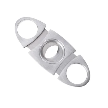 1pcs Stainless Steel Pocket Double Blades Cigar Cutter Guillotine Classic Portable Metal Cigar Scissors Sharp Accessories Gift 1