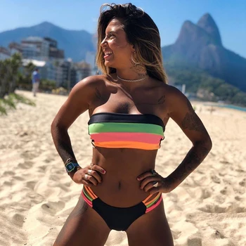 

New Sexy Bikini Set Brazilian Bikini 2020 Swimwear Women Bandeau Swimsuit Female Push Up Bathing Suit Summer Bathers Biquini