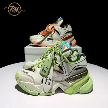 

RY-RELAA women shoes summer fashion Genuine Leather sneakers luxury shoes women designers ins chunky sneakers running shoes tide