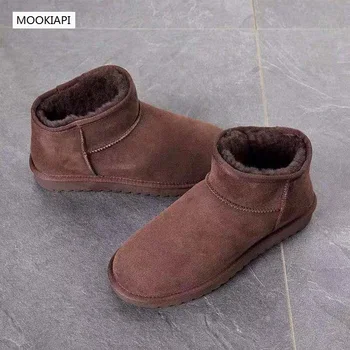 

The latest genuine sheepskin in 2019, 100% natural wool men's snow boots, short men's shoes, free delivery, four colors