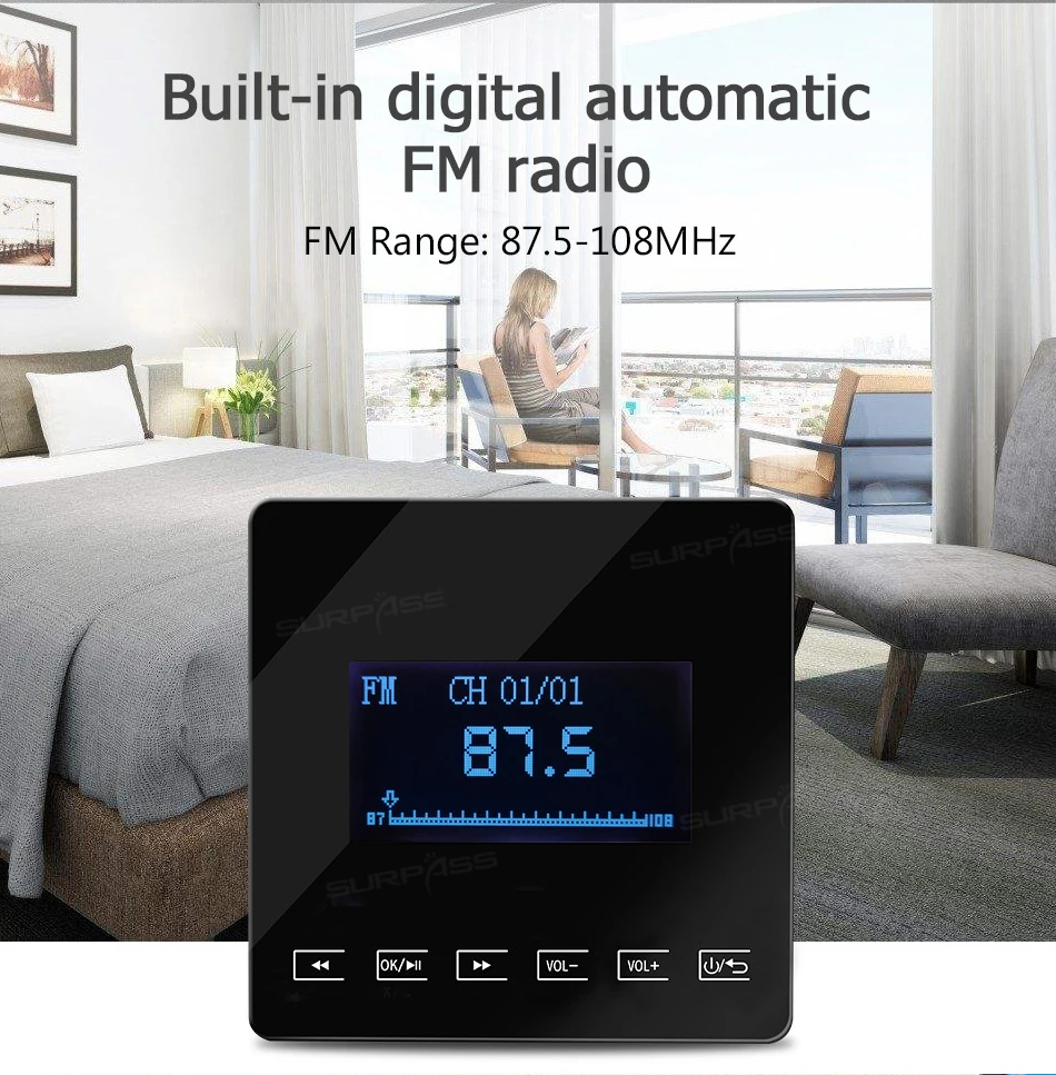 Bluetooth Wall Amplifier Mini bluetooth amplifier Home Audio System Touchkey Background Music Player connect to TV SURPASS best integrated amplifier