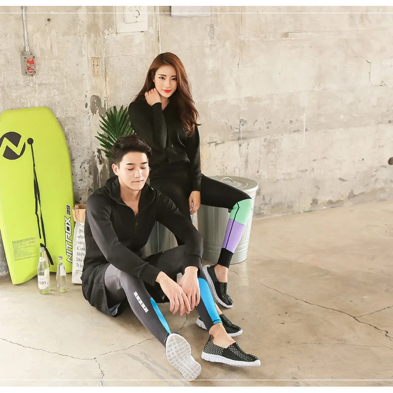 

2019 New Style Diving Suit Couples Bathing Suit Split Type Long Sleeve Trousers Surfing Suit Women's Five-Piece Set Men's Three-