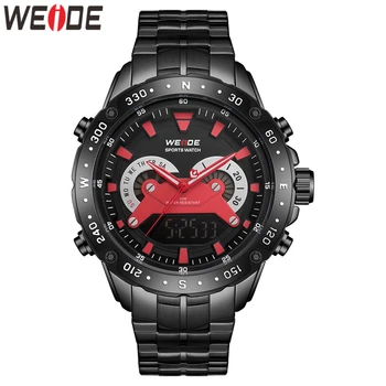 

Relogio Masculino WEIDE Analog Digital Auto Date Military Men Chronograph Quartz Movement Stainless Steel Bracelet Wristwatches