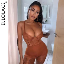 Ellolace Lace Bodysuit Women Bodycon Playsuit Backless Sleeveless Rompers Slim Sexy Overalls Black Lingerie Bodydoll Wholesale Ellolace Lace Bodysuit Women Bodycon Playsuit Backless Sleeveless Rompers Slim Sexy Overalls Black Lingerie Bodydoll Wholesale
